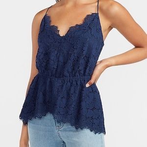 Lace V-Neck Peplum Cami